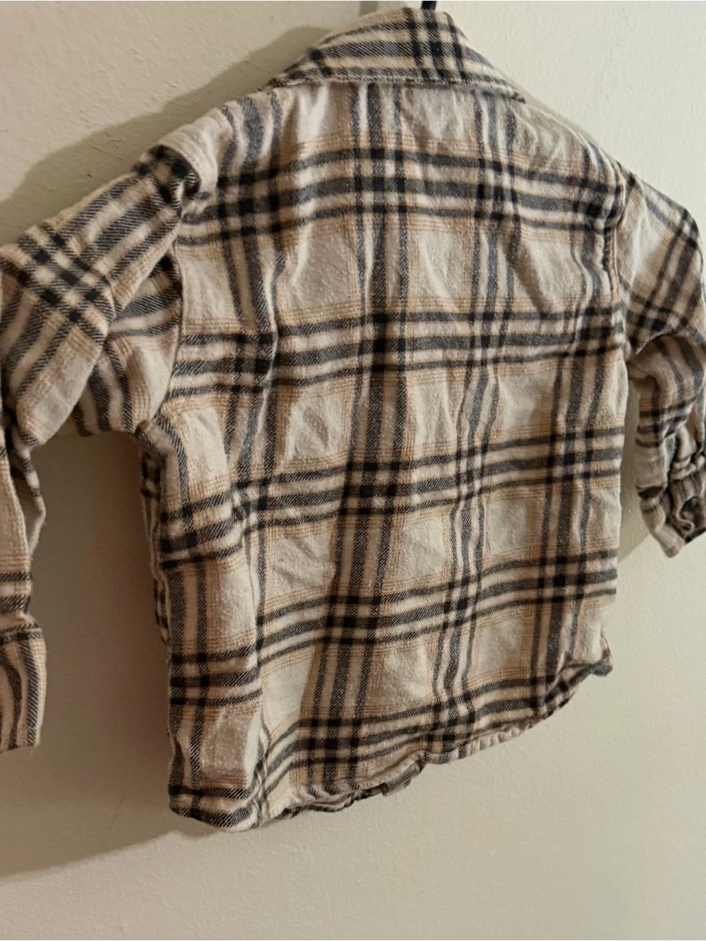 Old Navy Size 3t Kids Plaid Button-Down Flannel Shirt Brown Cream